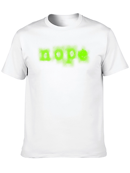 Nope Green Graphic Print Black T-Shirt
