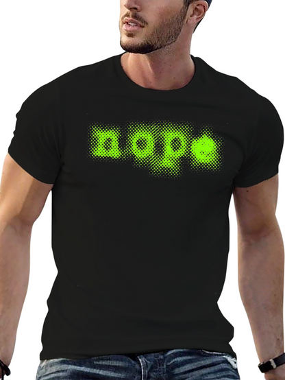 Nope Green Graphic Print Black T-Shirt