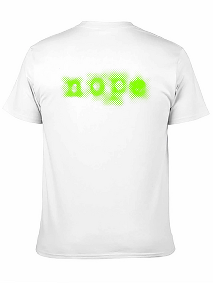 Nope Green Graphic Print Black T-Shirt