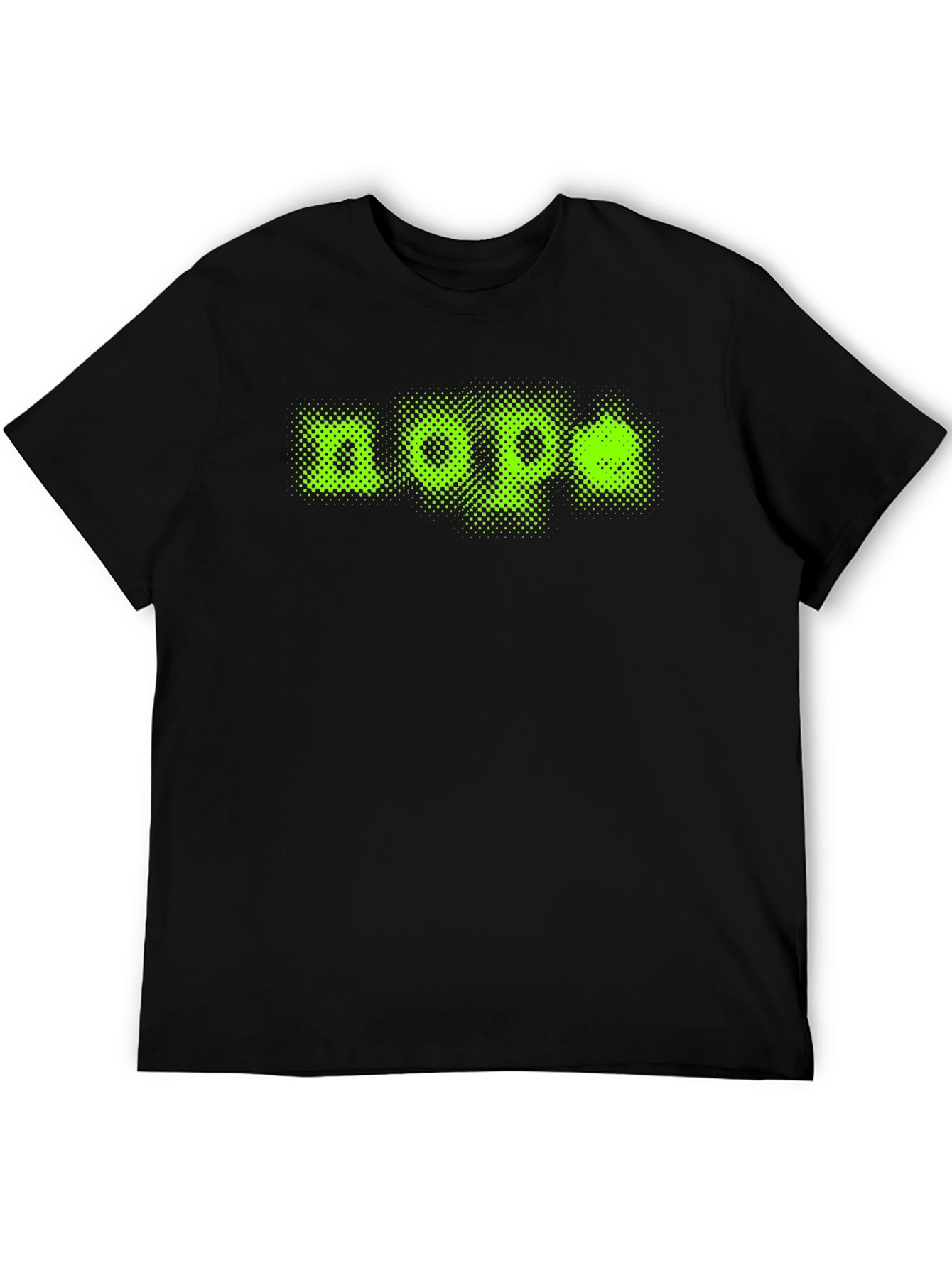 Nope Green Graphic Print Black T-Shirt