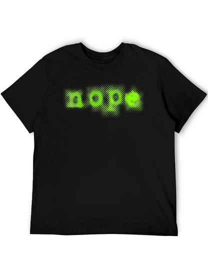 Nope Green Graphic Print Black T-Shirt