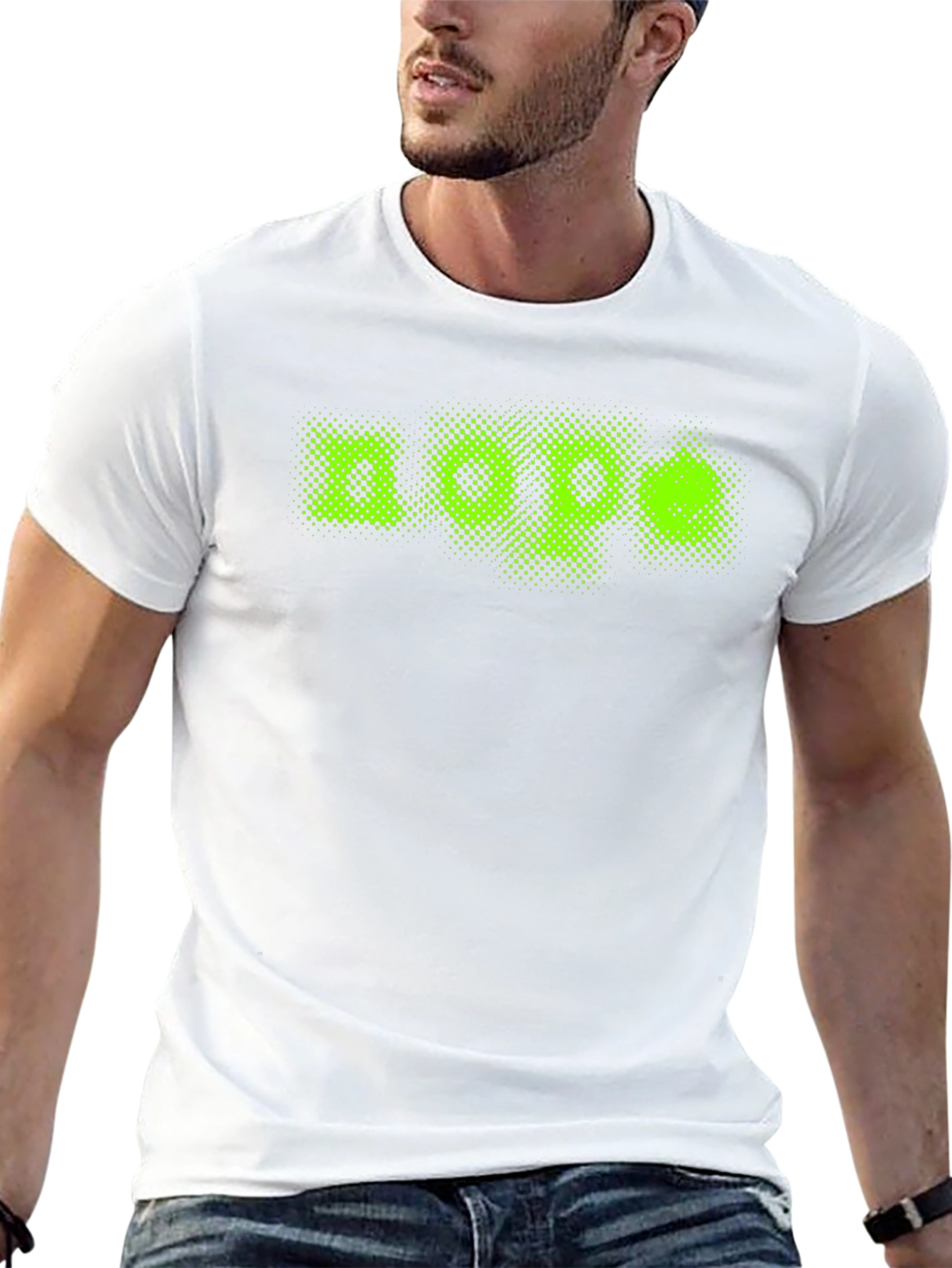 Nope Green Graphic Print Black T-Shirt