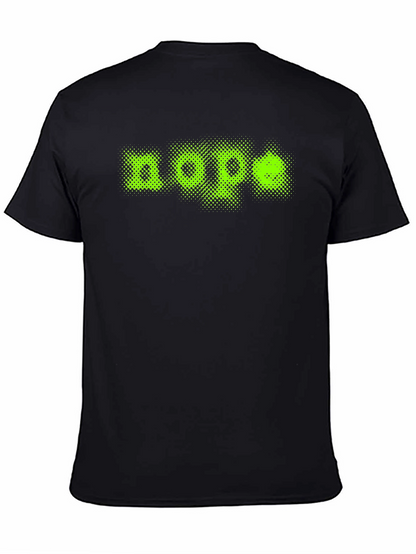 Nope Green Graphic Print Black T-Shirt