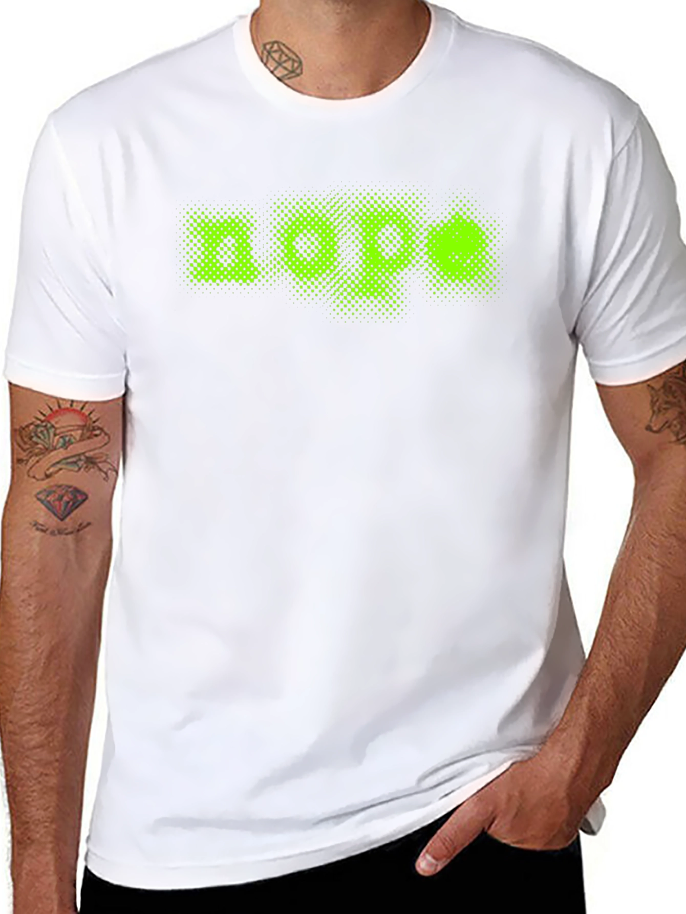Nope Green Graphic Print Black T-Shirt