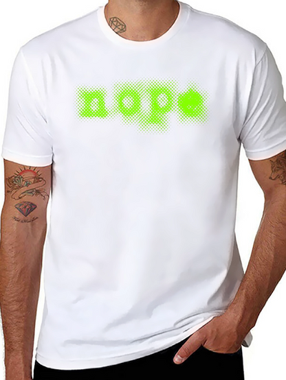 Nope Green Graphic Print Black T-Shirt