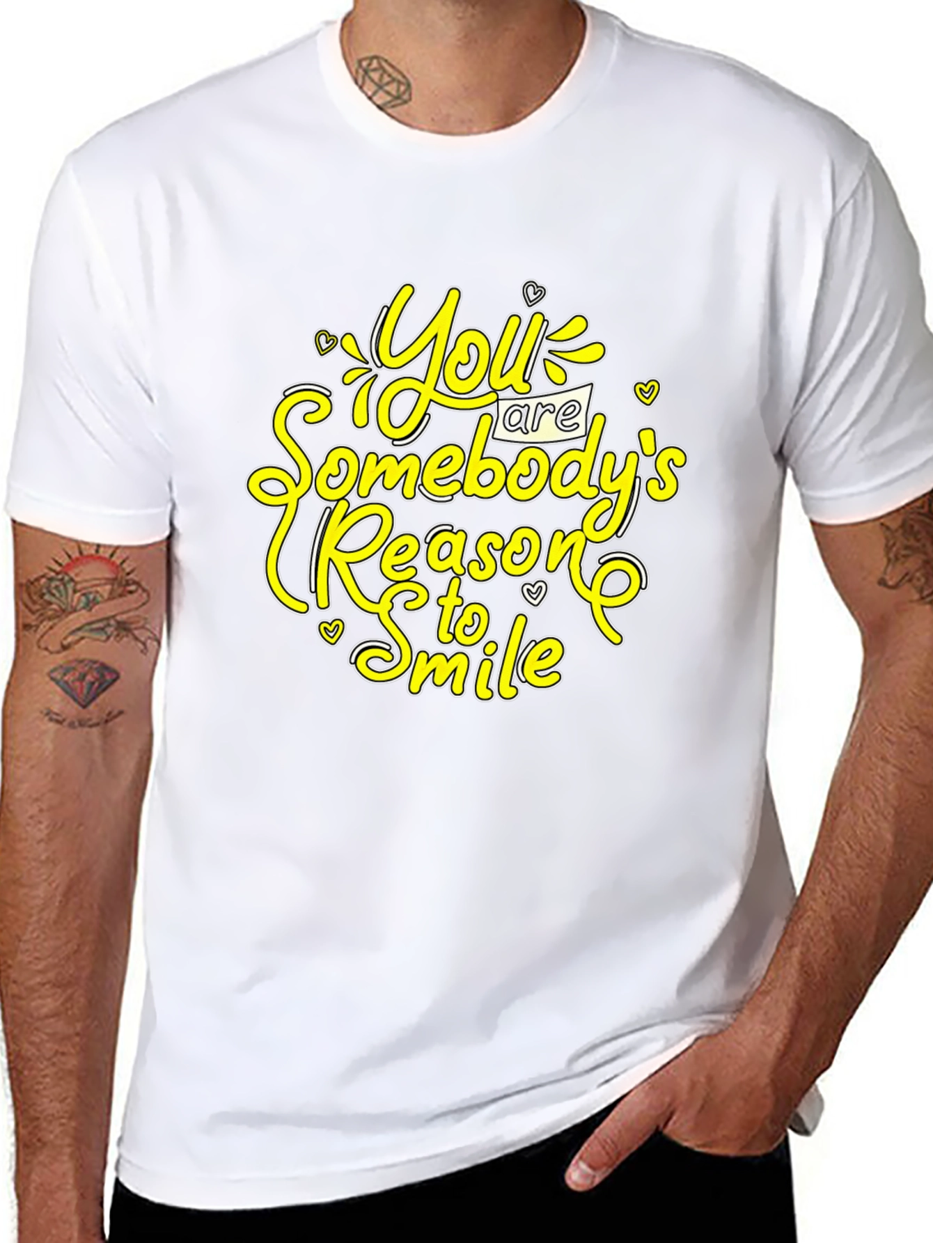 Inspirational Black T-Shirt: You Are Somebodys Reason to Smile