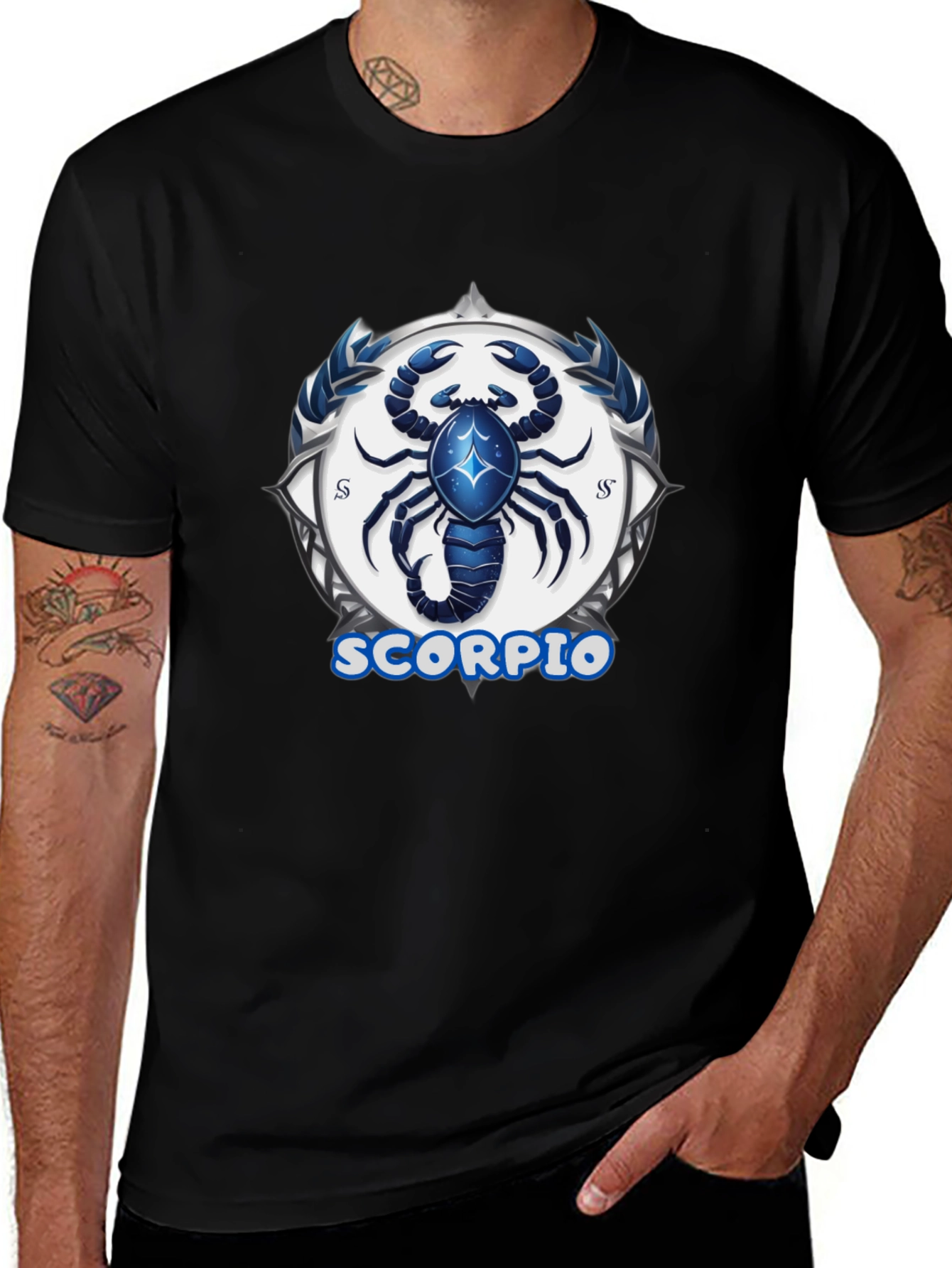 Scorpio Zodiac Graphic Tee - Black