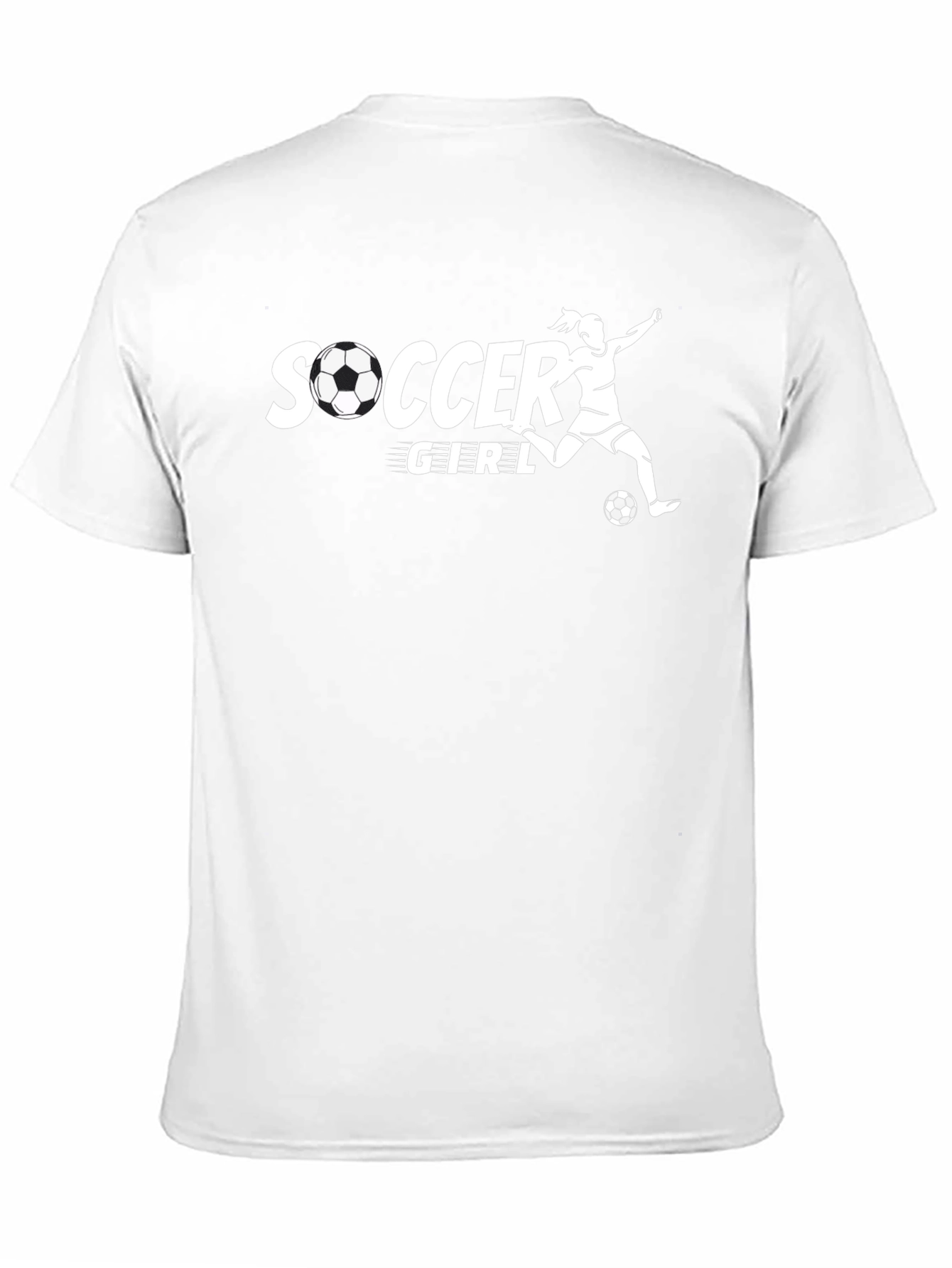 Soccer Girl Graphic Tee - Black Cotton T-Shirt
