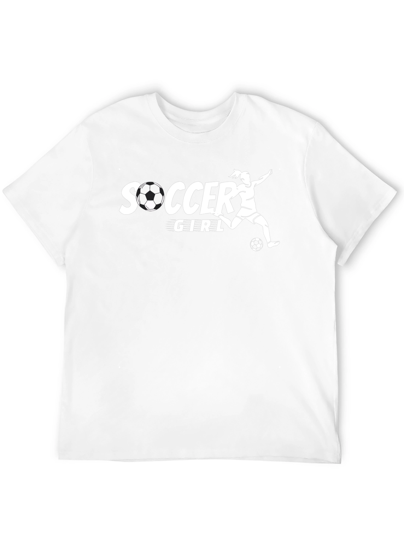 Soccer Girl Graphic Tee - Black Cotton T-Shirt