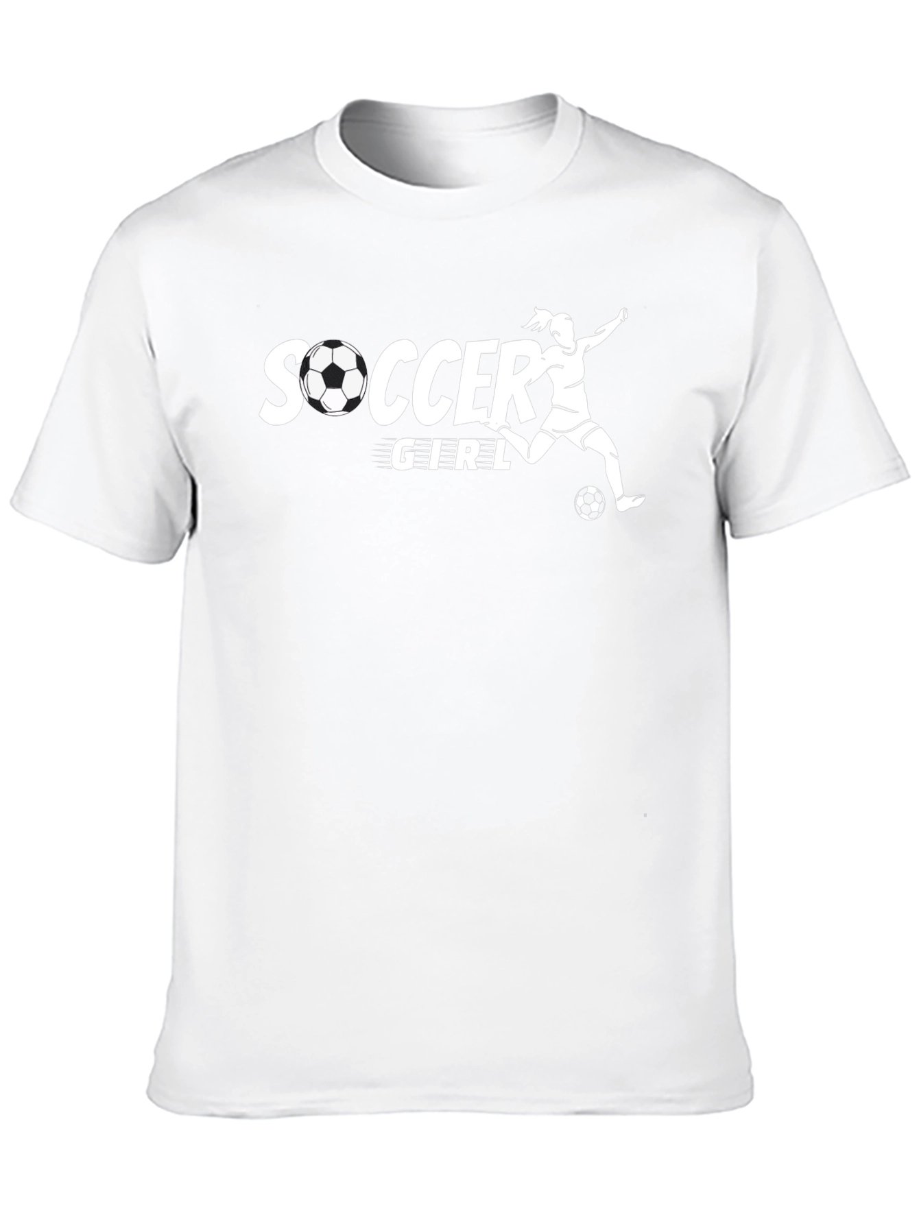 Soccer Girl Graphic Tee - Black Cotton T-Shirt