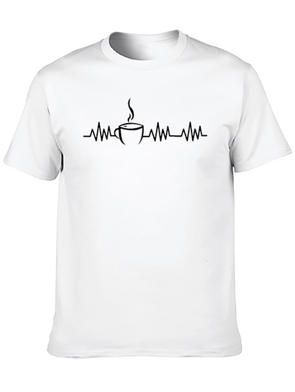 Coffee Heartbeat T-Shirt - Caffeine Lover Tee
