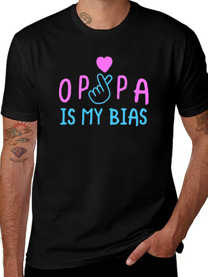 Oppa Is My Bias K-Pop T-Shirt Black Crew Neck