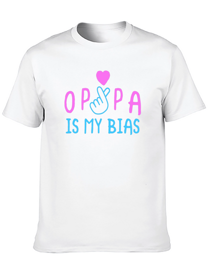Oppa Is My Bias K-Pop T-Shirt Black Crew Neck