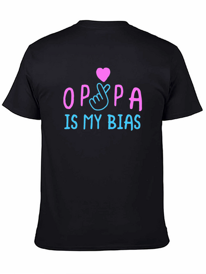 Oppa Is My Bias K-Pop T-Shirt Black Crew Neck