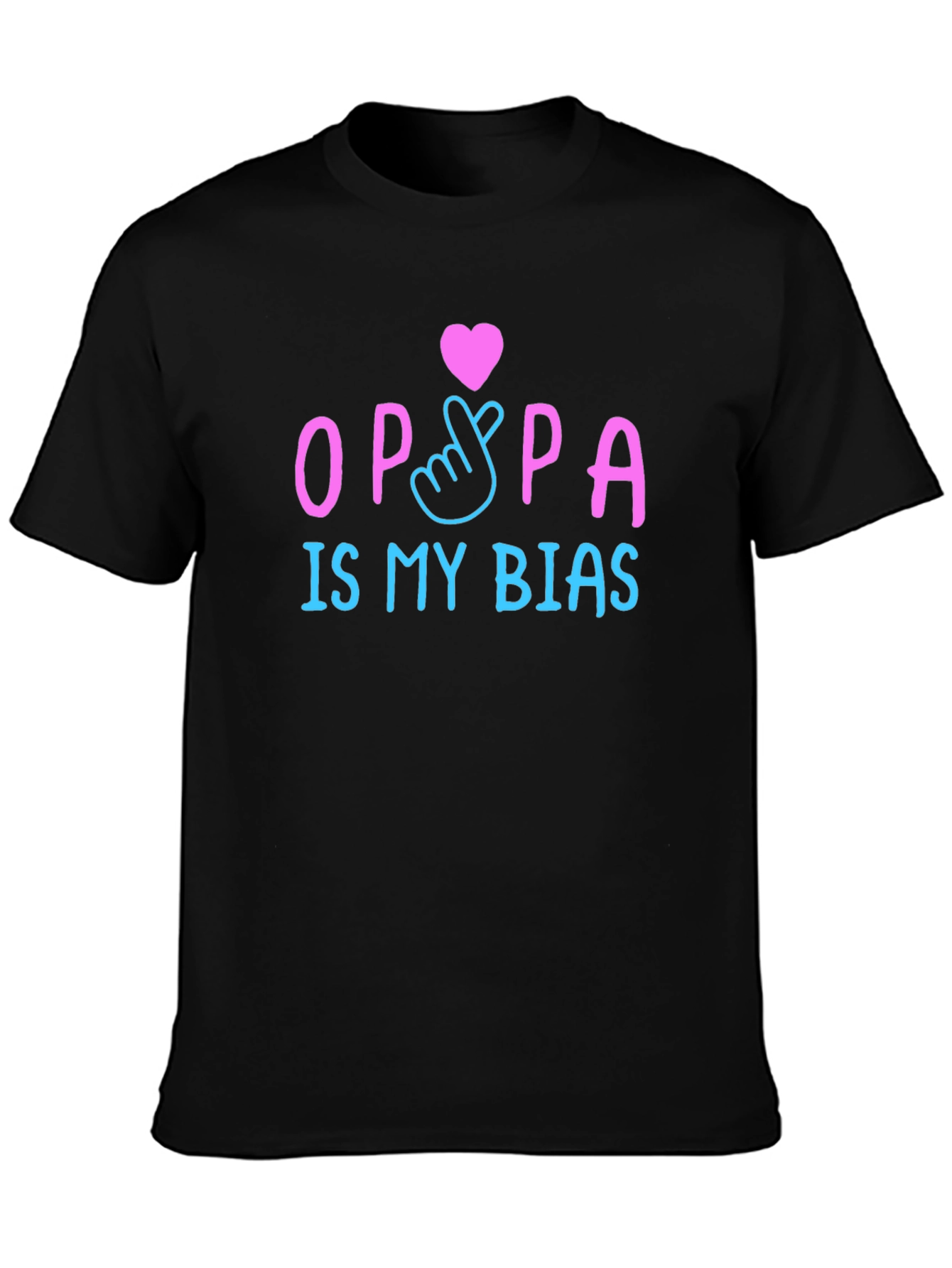 Oppa Is My Bias K-Pop T-Shirt Black Crew Neck