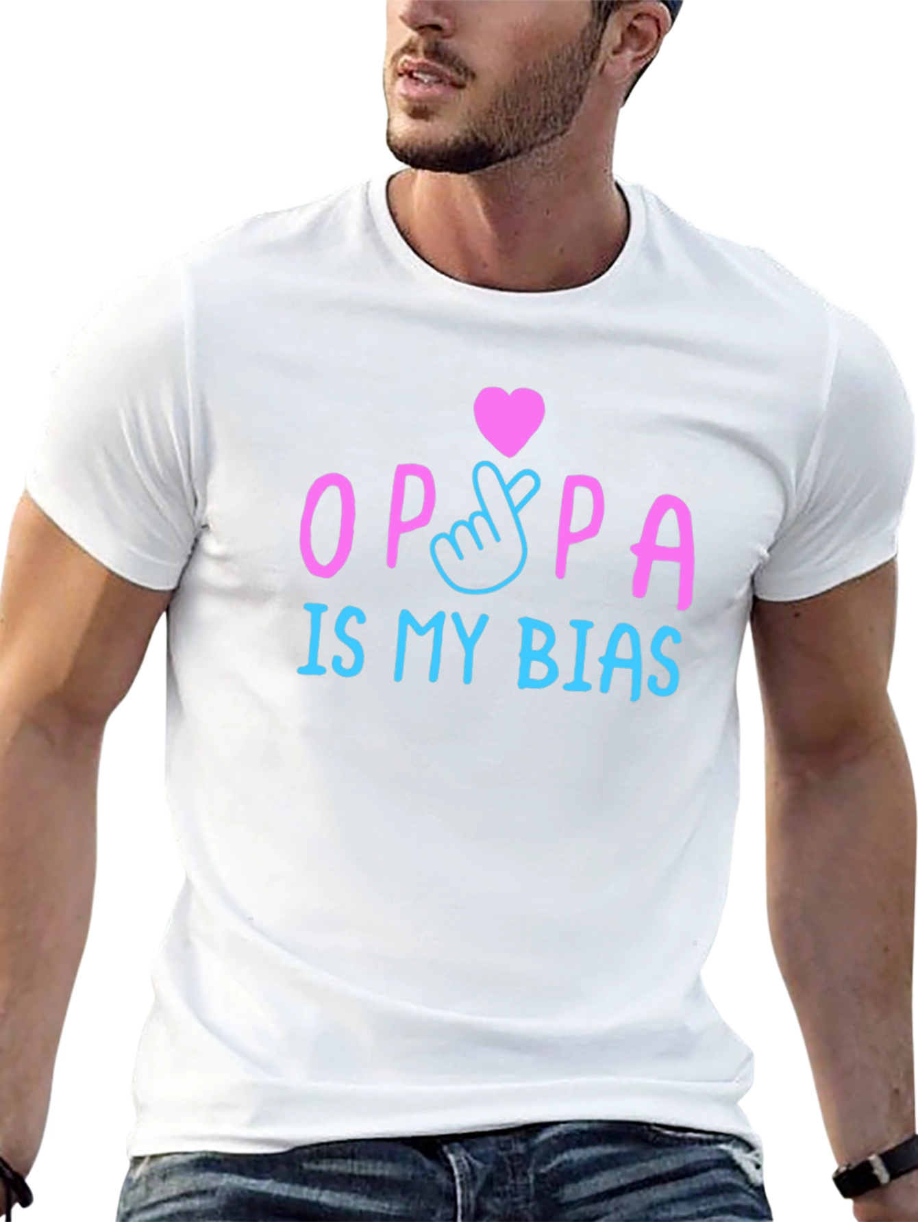 Oppa Is My Bias K-Pop T-Shirt Black Crew Neck