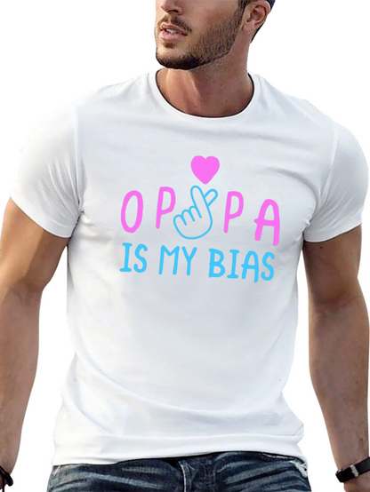 Oppa Is My Bias K-Pop T-Shirt Black Crew Neck