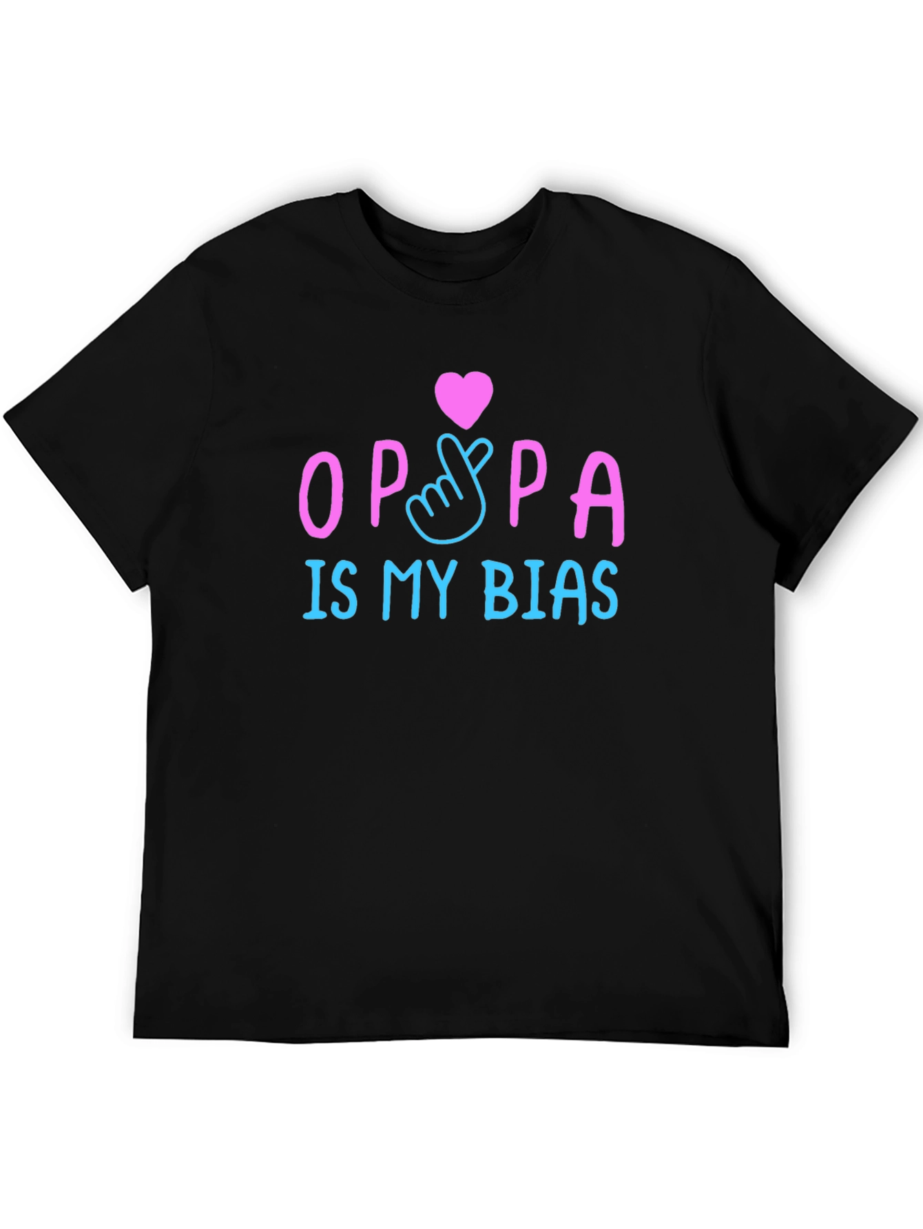 Oppa Is My Bias K-Pop T-Shirt Black Crew Neck