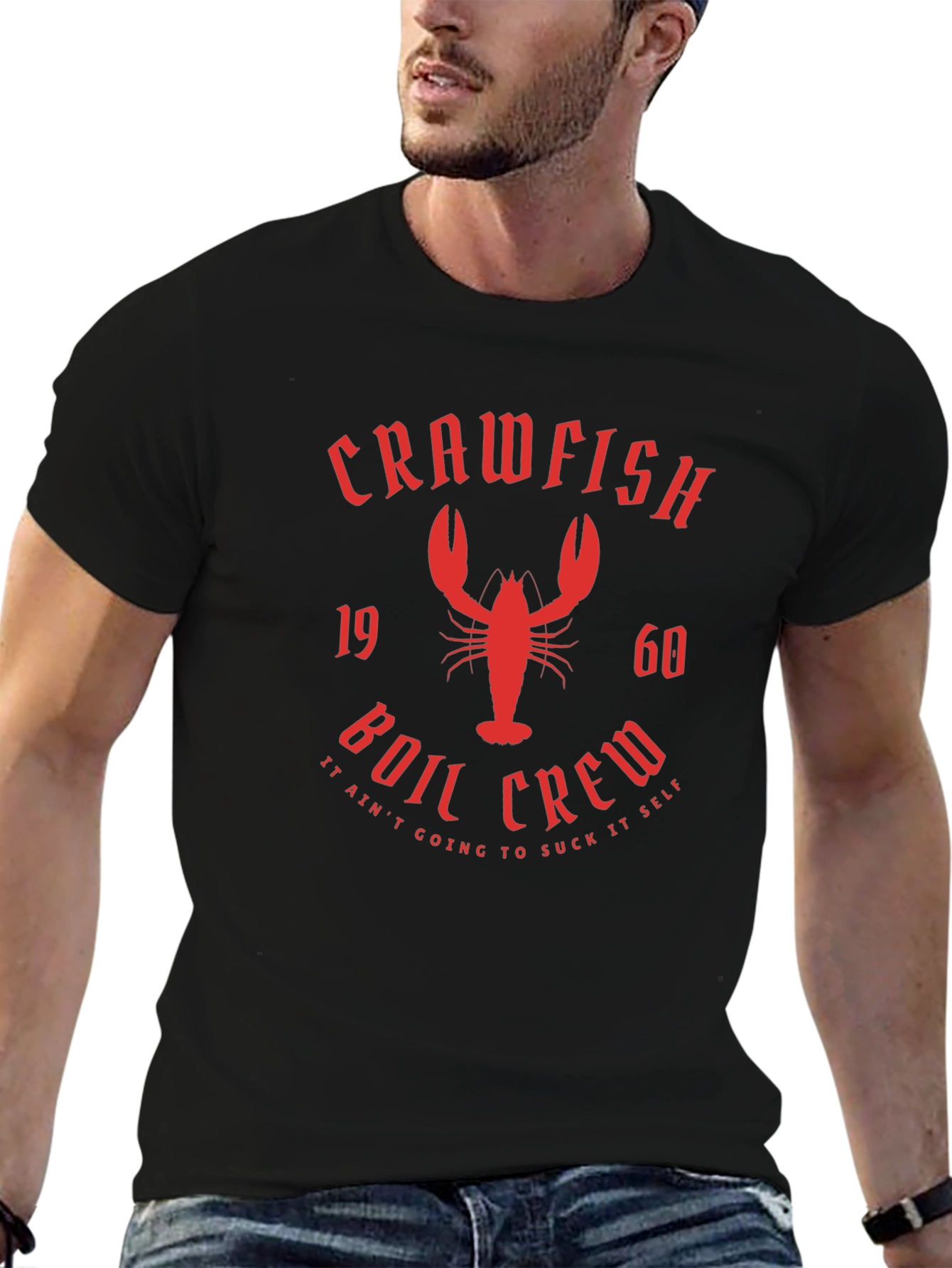 Crawfish Boil Crew Graphic T-Shirt - Black