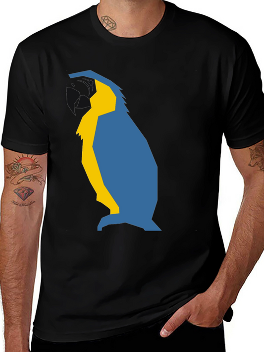 Abstract Penguin Graphic Tee - Black