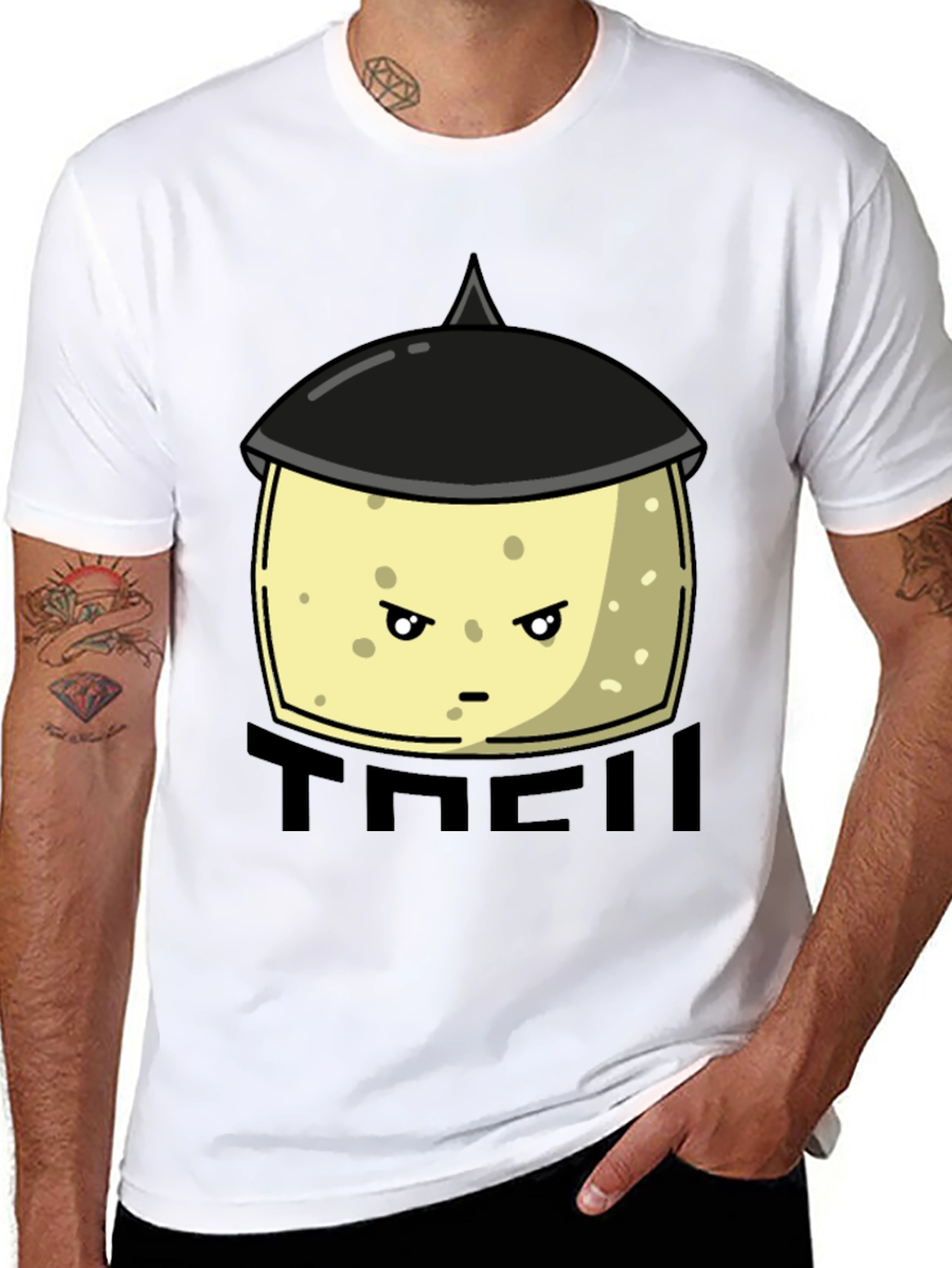 Funny Tofu Chef Cartoon Graphic Tee