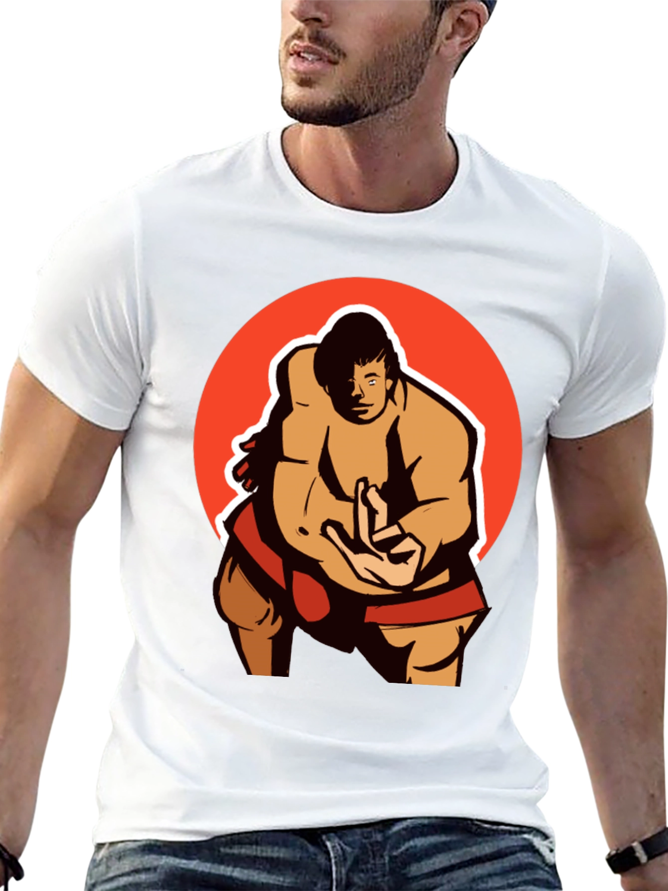 Sumo Wrestler Graphic Tee - Martial Arts Shirt