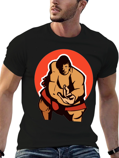 Sumo Wrestler Graphic Tee - Martial Arts Shirt
