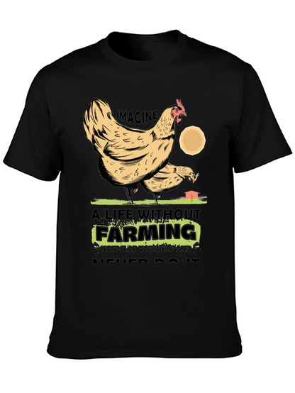 Farming Chicken Graphic T-Shirt