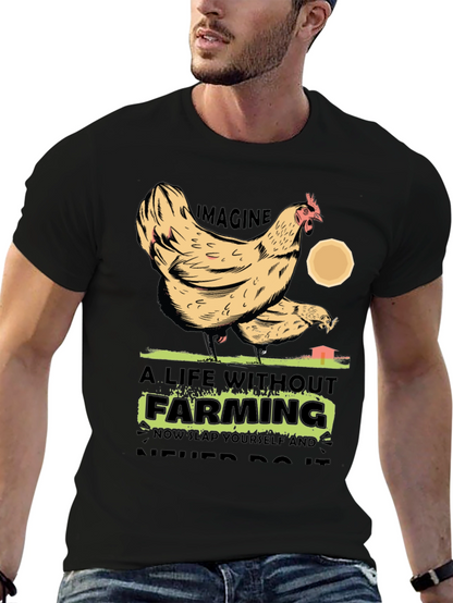 Farming Chicken Graphic T-Shirt