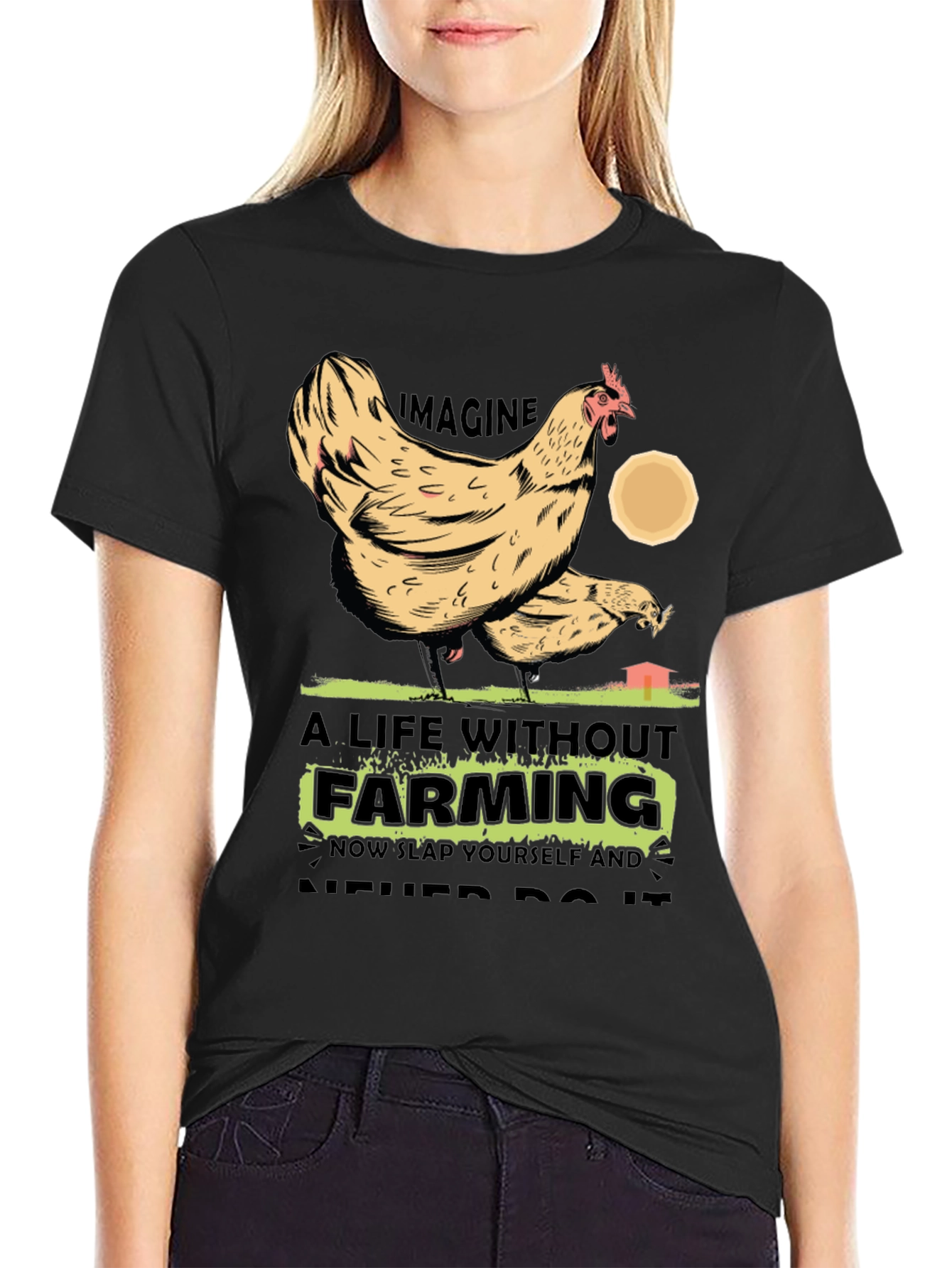 Farming Chicken Graphic T-Shirt