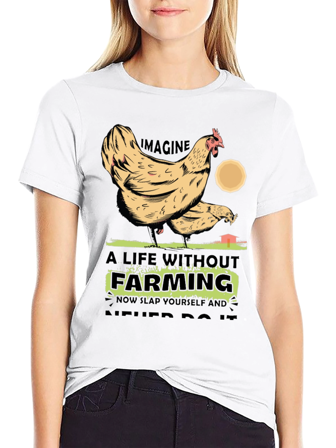 Farming Chicken Graphic T-Shirt