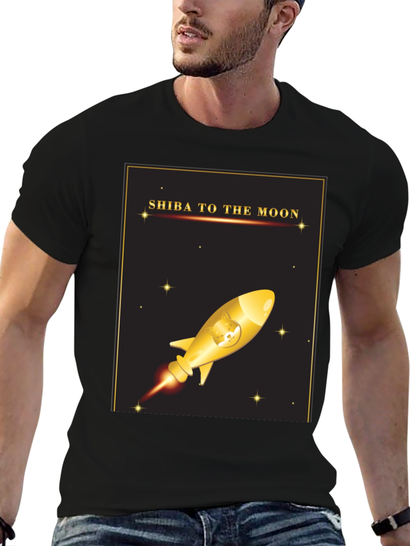 Shiba To The Moon T-Shirt - Crypto Doge Rocket