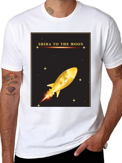 Shiba To The Moon T-Shirt - Crypto Doge Rocket