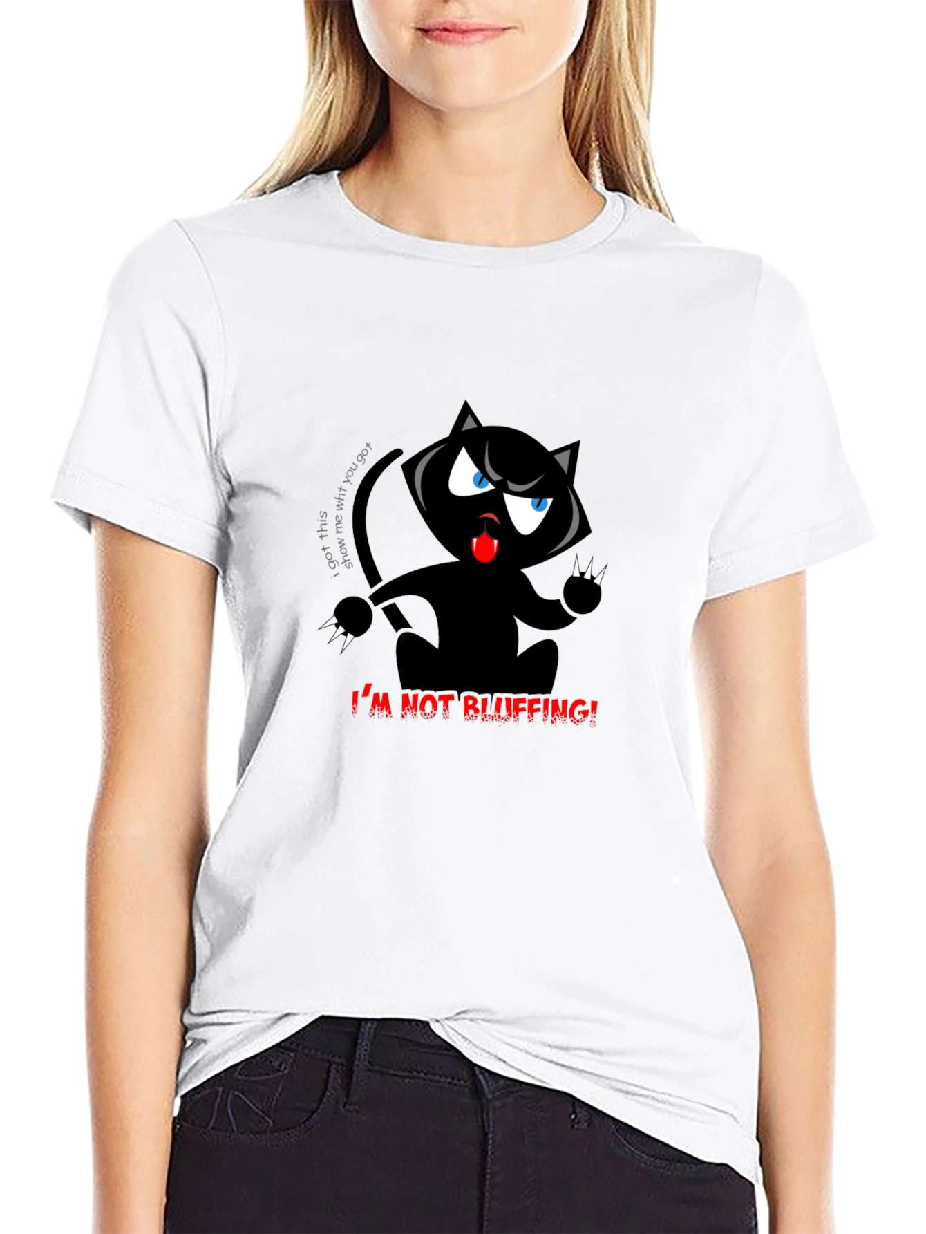 Im Not Bluffing! Black Cat T-Shirt