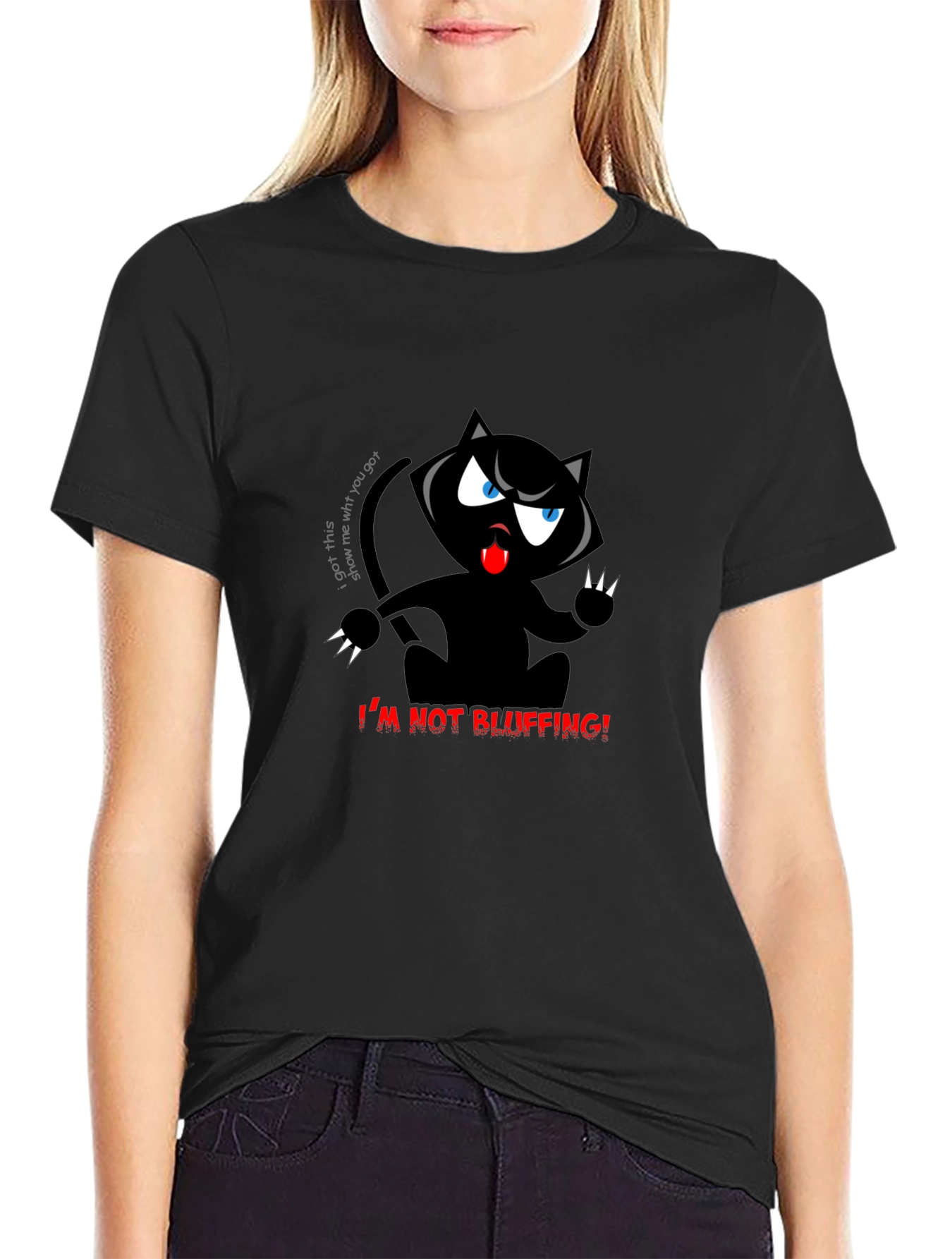 Im Not Bluffing! Black Cat T-Shirt