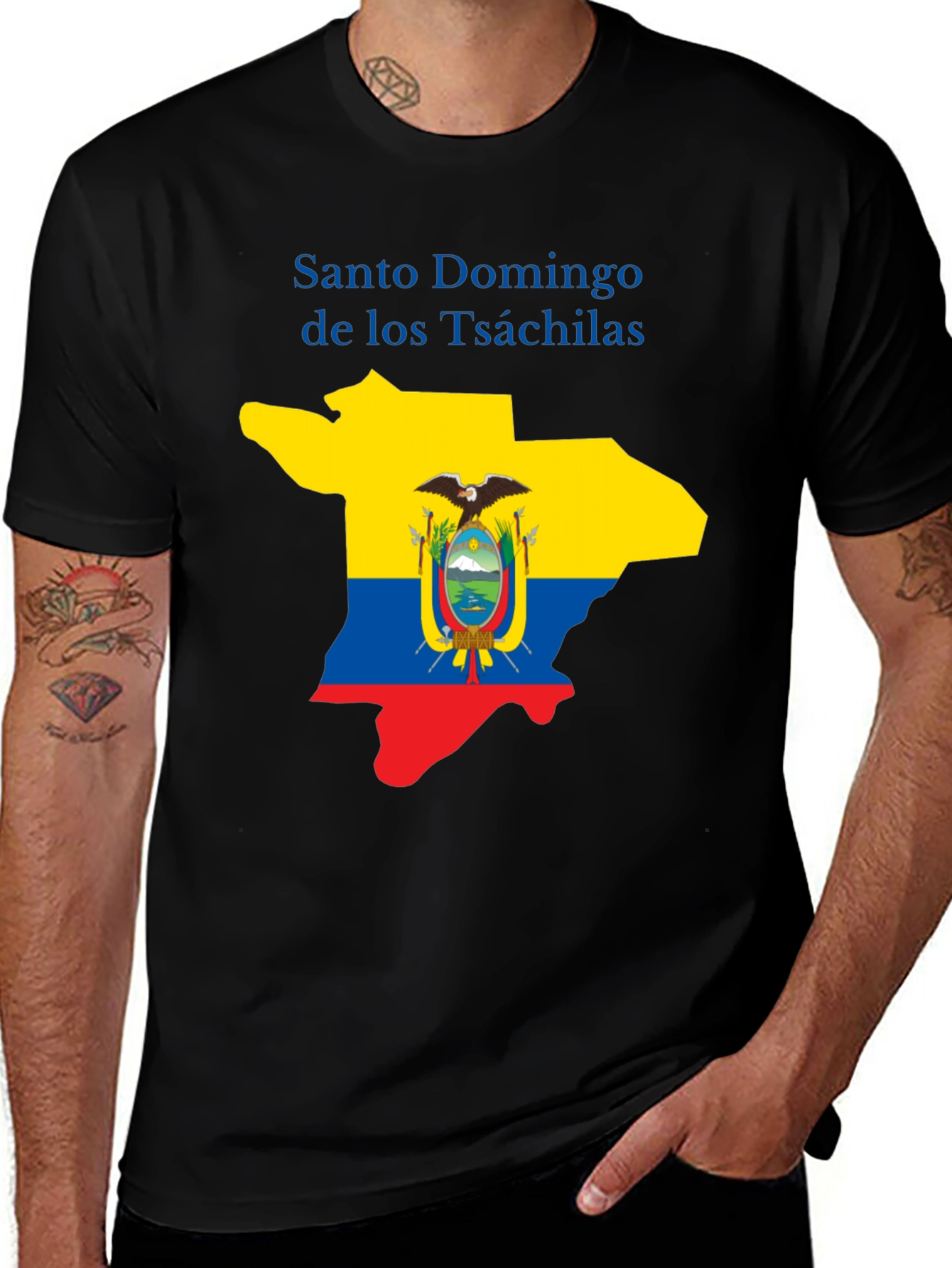 Santo Domingo Tsáchilas T-Shirt Ecuador Flag Graphic Tee