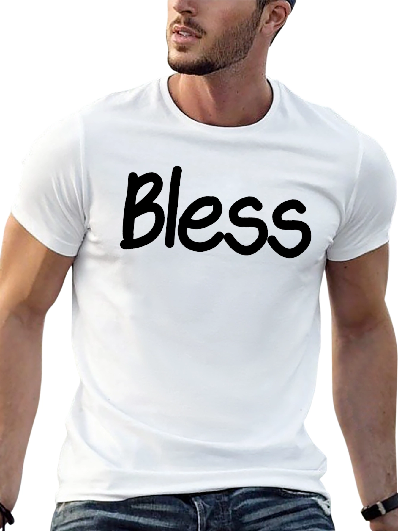 Bless Graphic Tee - Stylish Mens Black T-Shirt