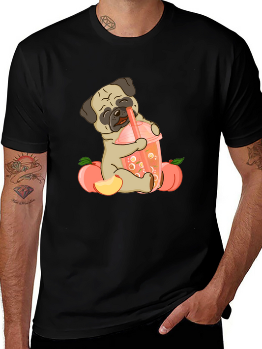 Cute Pug Peach Boba T-Shirt