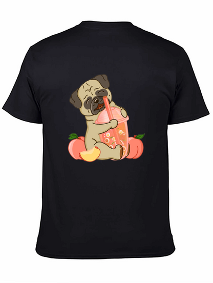 Cute Pug Peach Boba T-Shirt