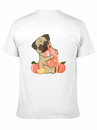 Cute Pug Peach Boba T-Shirt