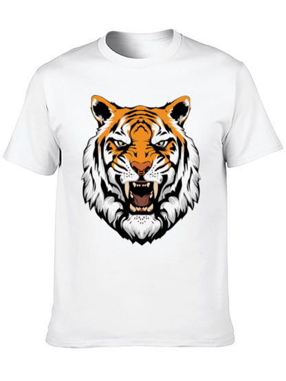 Roaring Tiger Graphic Print Black T-Shirt