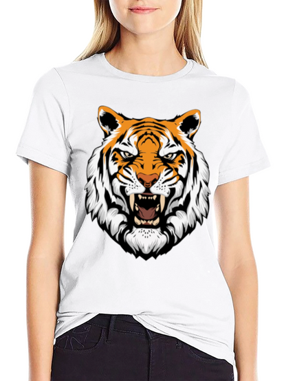 Roaring Tiger Graphic Print Black T-Shirt