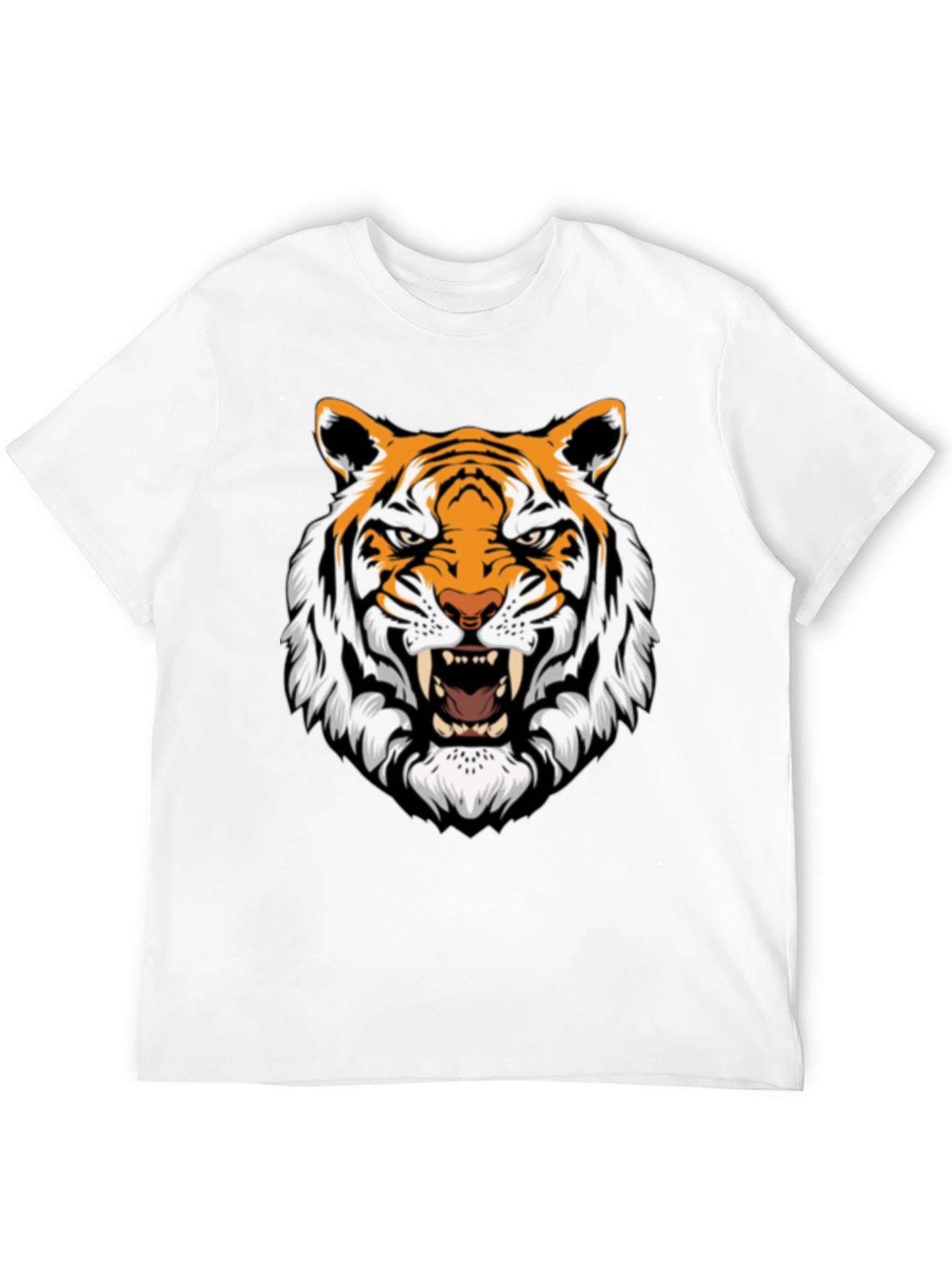 Roaring Tiger Graphic Print Black T-Shirt