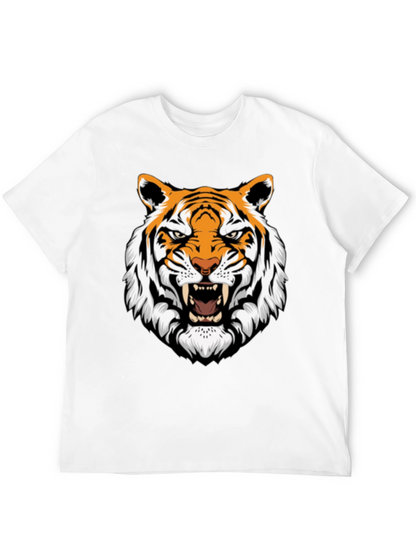 Roaring Tiger Graphic Print Black T-Shirt
