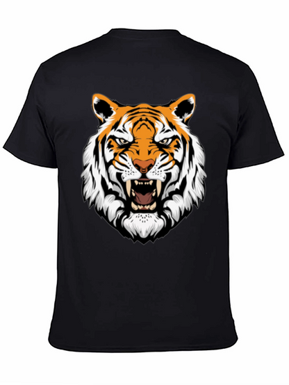 Roaring Tiger Graphic Print Black T-Shirt