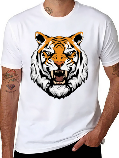 Roaring Tiger Graphic Print Black T-Shirt
