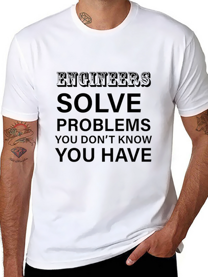 Engineers Solve Problems T-Shirt - Black