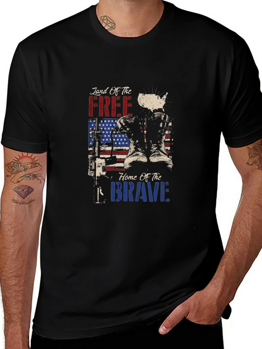 Land of the Free Patriotic Graphic T-Shirt