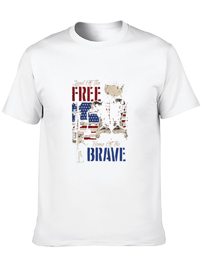 Land of the Free Patriotic Graphic T-Shirt