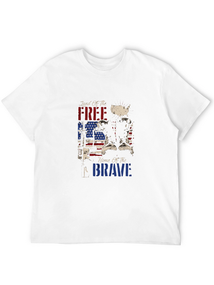 Land of the Free Patriotic Graphic T-Shirt